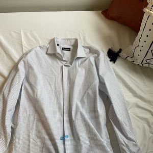 Paul Stuart white checkered dress shirt. Size 16.5.